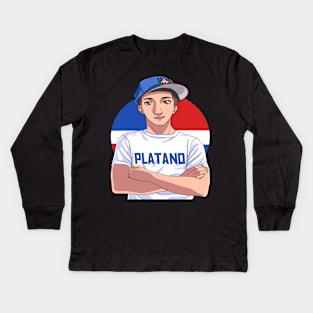 Republica Dominicano Strong Platano Dominican Republic Flag Kids Long Sleeve T-Shirt